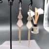 1pair Fringed Ear Hook Light Luxury Earrings Women's Shell Geometric Zircon Temperament Long Earrings