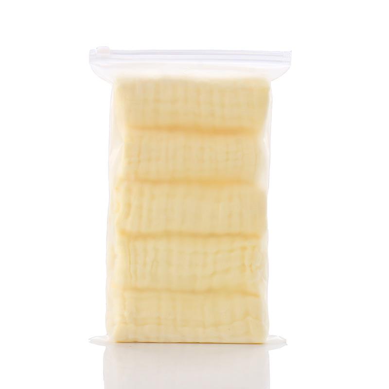 Set of 5 Plain Color 30x30cm Six-Layer Gauze Towels: Infant Saliva Towels & Handkerchiefs.