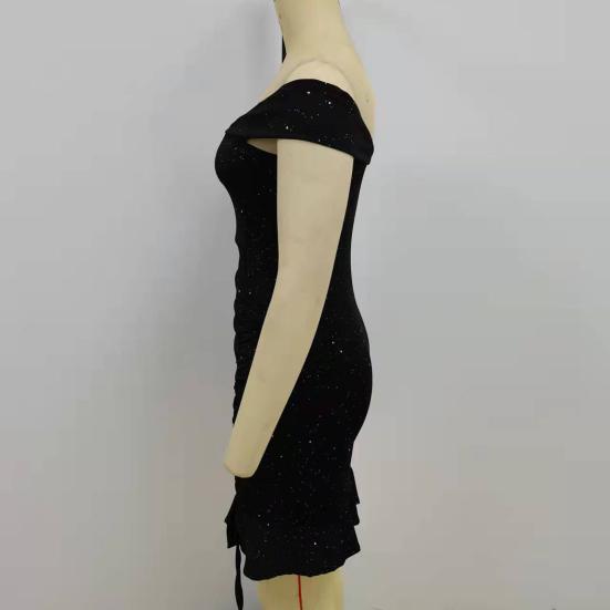 Леди Нижние Юбки Плюс Размер Торжественное Платье С Открытыми Плечами Оборками Подол Женщины Сплошной Цвет Талии Облегающее Платье для Свадьбы