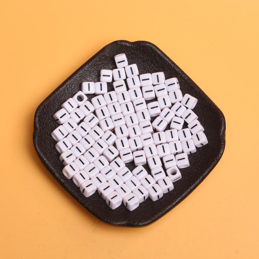 White Black Pendants Handcrafts Beading Material DIY 26 Letters Beads Bracelets Phone Chain 5.5mm Acrylic Big Hole Necklace DIY Jewelry Accessories