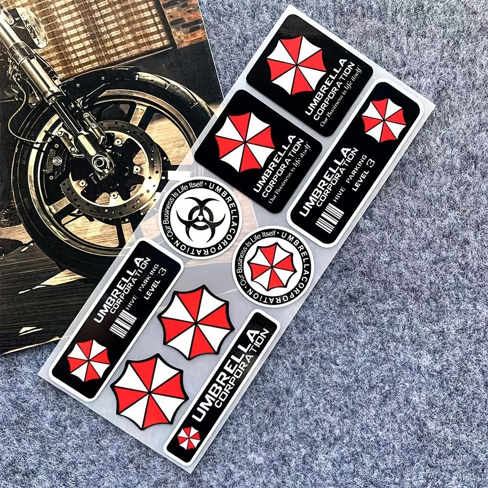 Голографическая наклейка с логотипом «Биологическая опасность» (Umbrella Corporation), Водонепроницаемая прочная виниловая наклейка, DIY украшение для автомобиля, мотоцикла, шлема