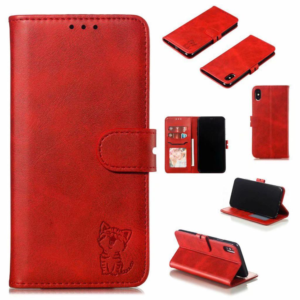 Pixel6 Google Card Wallet Phone Case Sony Flip Xperia1 Embossed Happy Cat Leather Case - Ideal for Protecting Your Phone In Style!