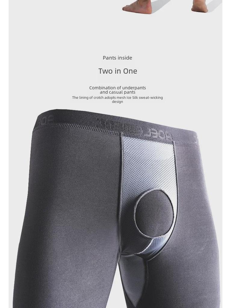 Мужские леггинсы из хлопчатобумажной шерсти с поддержкой — теплые многослойные брюки для весны, осени и зимы