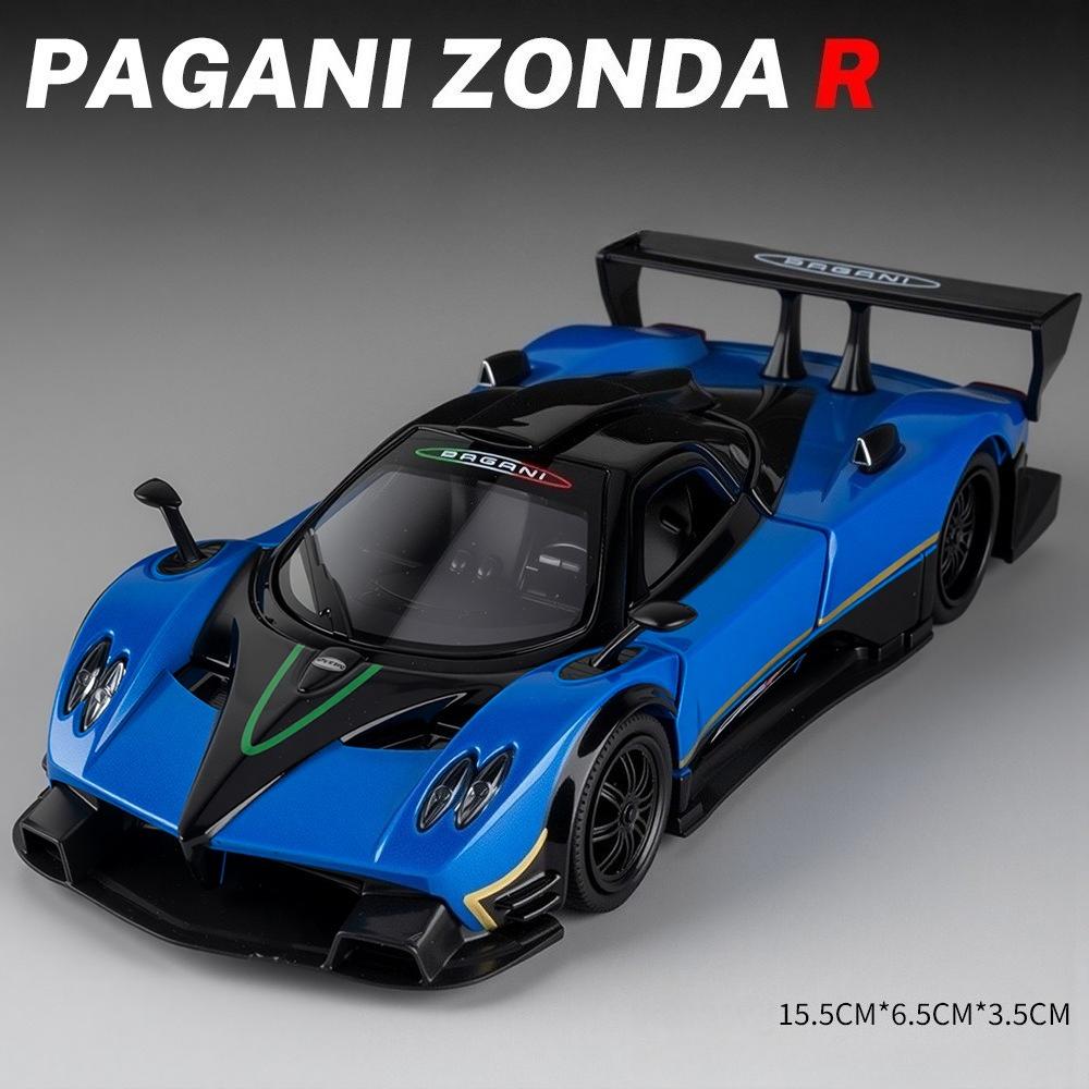 1:32 PAGANI Zonda HP R Миниатюрная модель автомобиля Литая модель из сплава Игрушки Двери открываются Резиновые шины С механизмом оттягивания Транспортные средства Коллекционирование Хобби