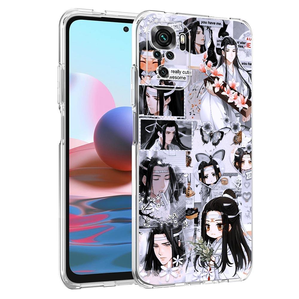 Квадратный прозрачный чехол для телефона Xiaomi Redmi Note 12 11 9S 9 8 10 Pro + 7 8T 9C 9A 8A K40 игровой чехол Mo Dao Zu Shi Wei Wuxian Anime