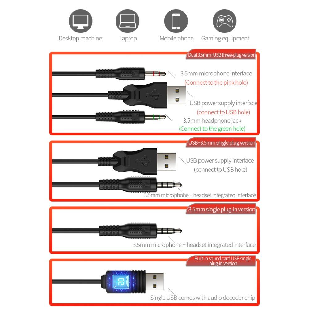 Большие проводные игровые наушники с амбушюрами для компьютера/ПК/геймера/мобильного телефона/ноутбука