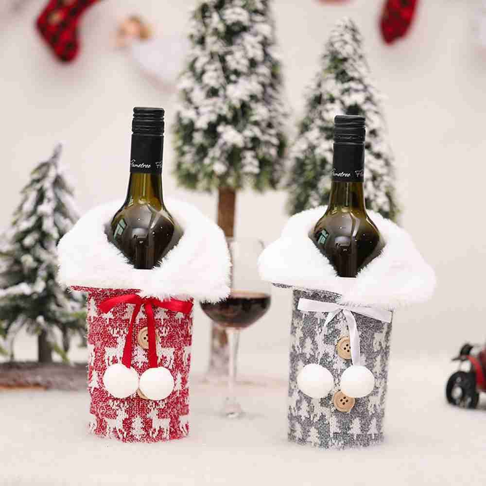 Dinner Party Xmas Gift Snowman Santa Claus Christmas Ornaments Bottle dress up Wine Bottle Cover
