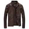 Men's Spring and Autumn New PU Leather Jacket Men's Jacket Washed Thin Locomotive Leather Jacket