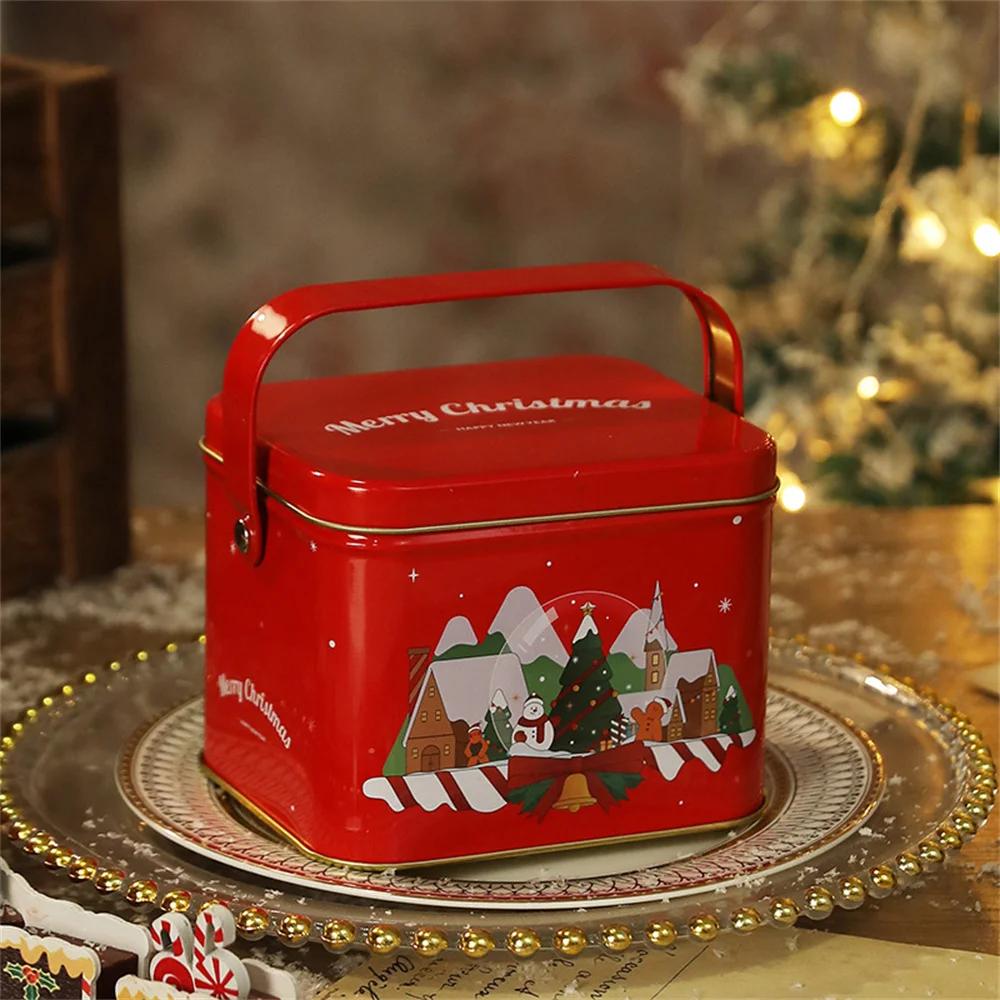 Mini Tote Metal Holiday Box Candy Box Tote Christmas Box For Kids Gifts Festive