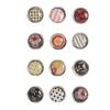 Epoxy Magnet Mini Ø12mm Black and Patterns 12 Pieces