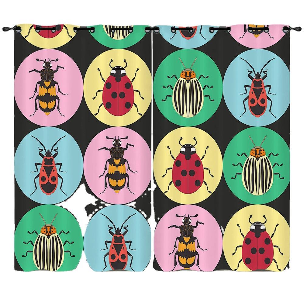 Штора Мультяшный Жук Животное Цифровая Печать Светонепроницаемая Штора Без Пробивки