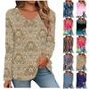 Women's T Shirt Retro Print Long Sleeve Daily Weekend Daily Basic V Neck Regular  Fall Winter Tops