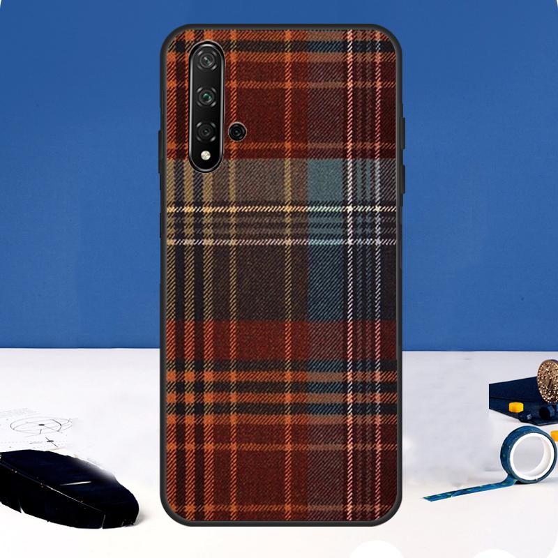 Теплый чехол в шотландскую клетку для Huawei Nova Y90 Y91 Y60 Y61 Y70 10 9 SE 11 Pro 5T 11i 8i 3i P20 P40 P30 Lite