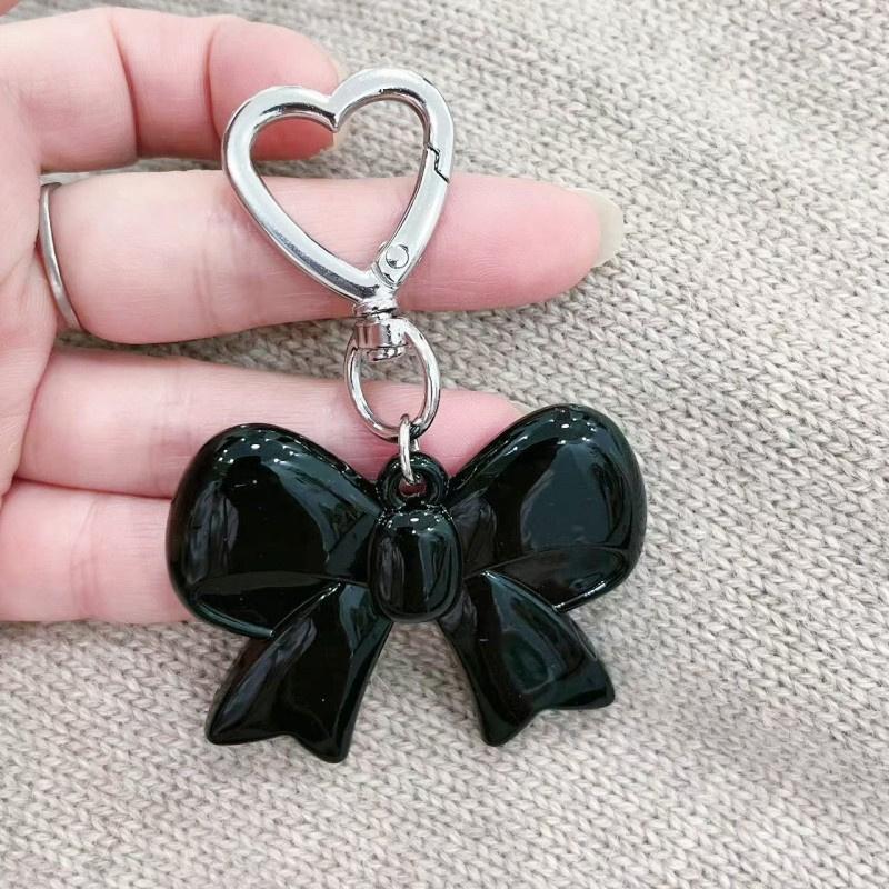 Простой темпераментный красный бант сердце акриловый брелок кулон для женщин девочек универсальный рюкзак украшения аксессуары подарки