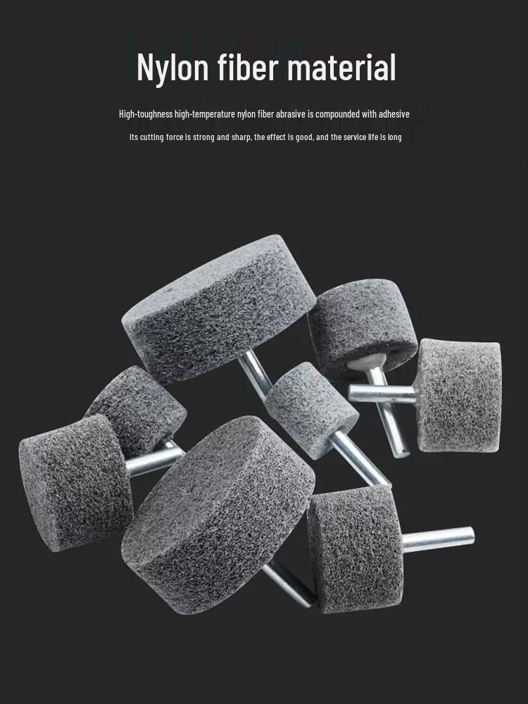 Black Orchid Nylon Fiber Polishing Head - 6mm Shank for Grinding & Rust Removal