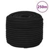 152829 vidaXL Work Rope Black 12 Mm 250 M Polyester