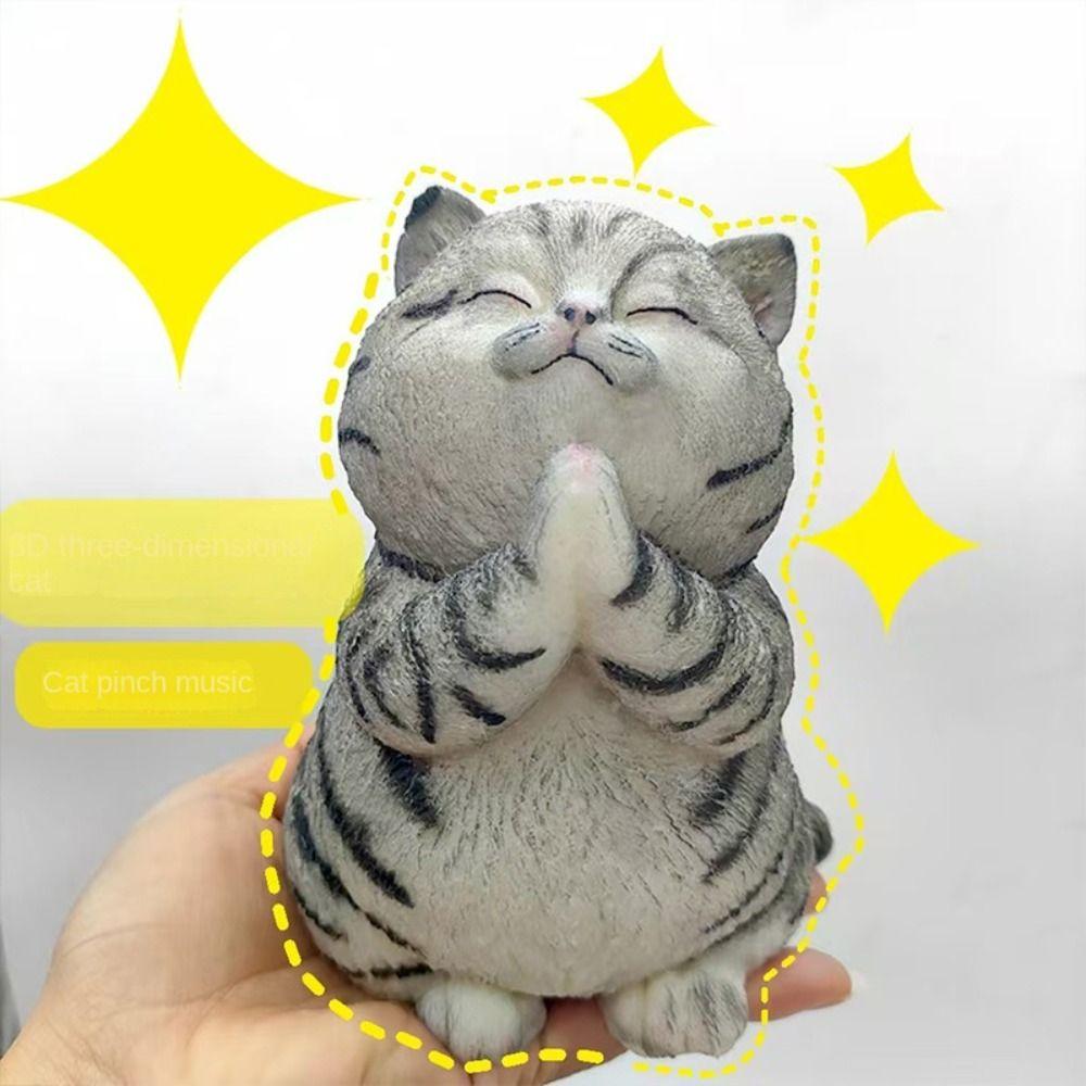 Молящийся Кот Большая Кукла Кошка Игрушка-пищалка Мультяшное Животное Искусственная Кукла Игрушка-пищалка Украшения