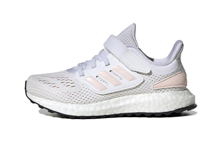Adidas Pureboost 22 Abrasion Resistant Breathable Low top Kids' Running Shoes White Pink Children Aged 3 7 Years Old IF0222