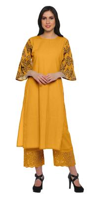 Хлопковые комплекты с рукавами-колокольчиками Kurta Palazzo для женской этнической одежды