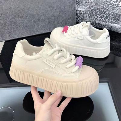 Милые белые туфли для женщин, новые туфли с большой головкой, универсальные, с толстой подошвой, спортивные, повседневные туфли Borad для женщин