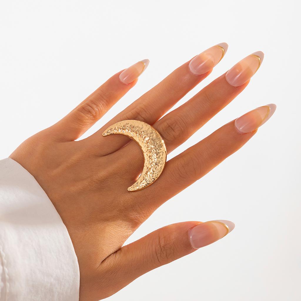 Ingemark 27 Styles Unique Exaggerated Big Flower Starfish Moon Rings Women Punk Geometric Adjustable Finger Ring Grunge Jewelry