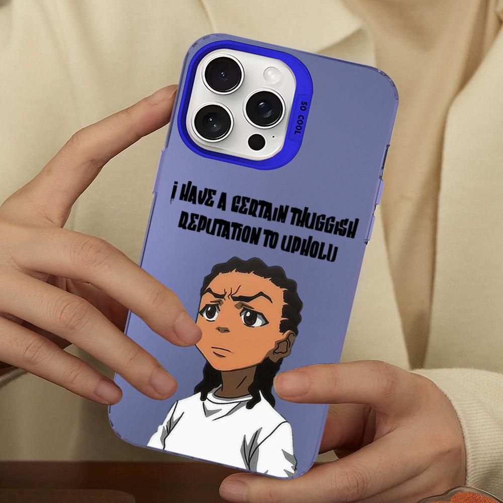 Huey Freeman Boondocks Phone Case For IPhone 16 15 14 13 12 11 Pro Max X XR XSMAX 8 7 Plus Matte Shockproof Back Cover