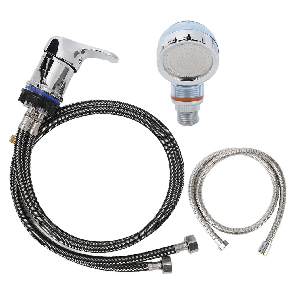 Shampoo Bed Bowl Sprayer Kit 39.4in Hand Twist Faucet 47.2in Hose Middle Sized Blue Sprayer Spa