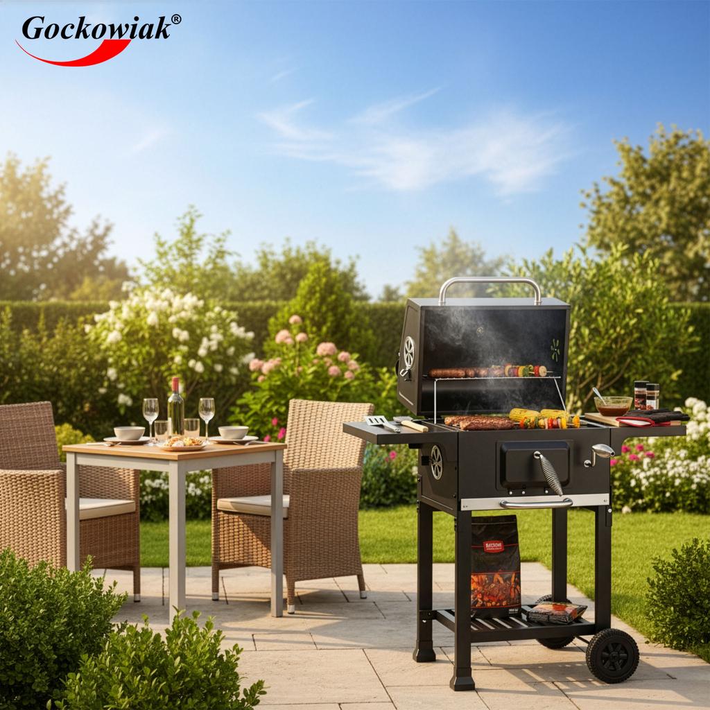 Grill Węglowy Ogrodowy Z Żeliwnym Rusztem Ferro