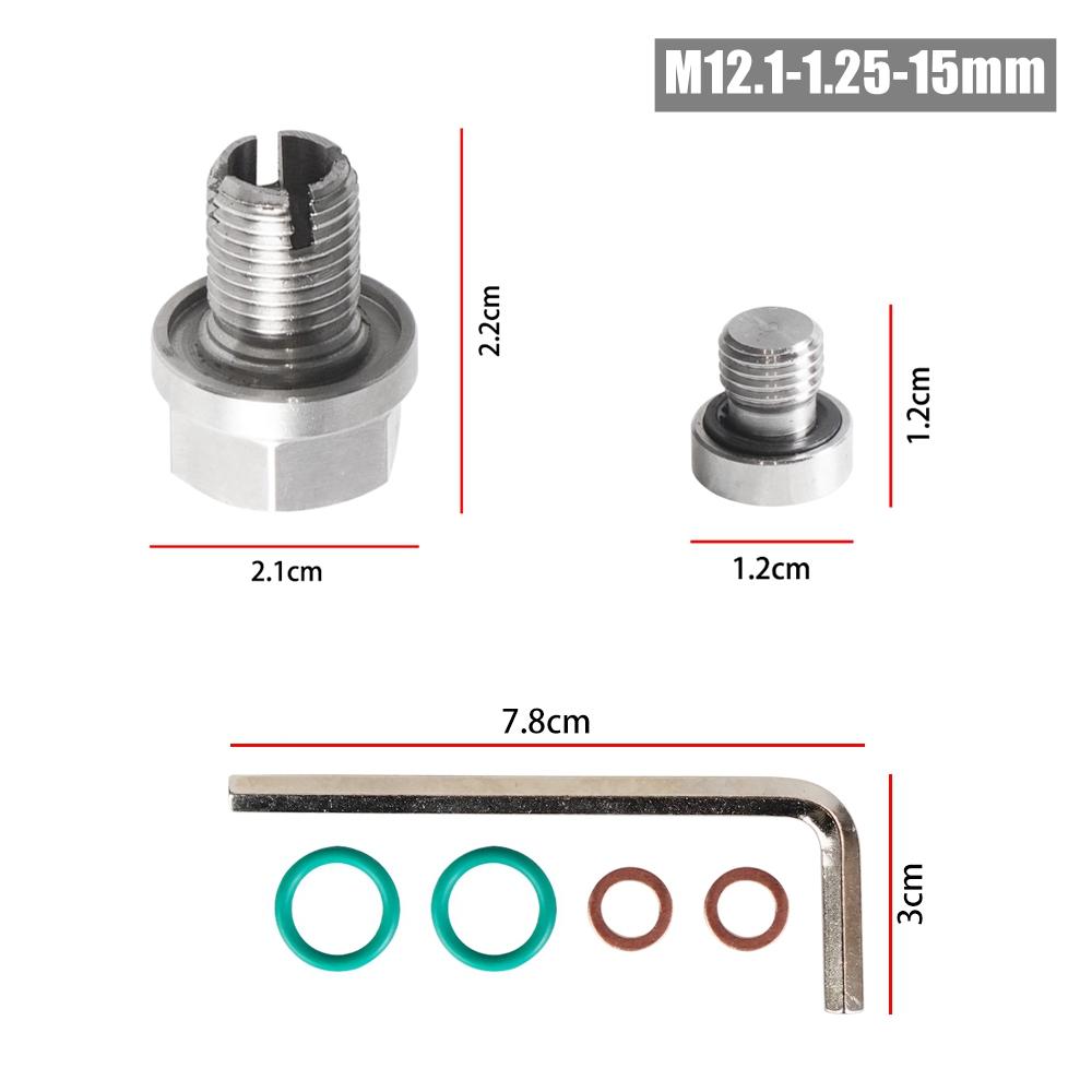 M12.1-1.25/1.5/1.75 M14 M16 M18 x 15mm Oil Drain Plug Oversize Piggyback Stainless Steel Self Tapping Oil Pan Thread Repair Kit