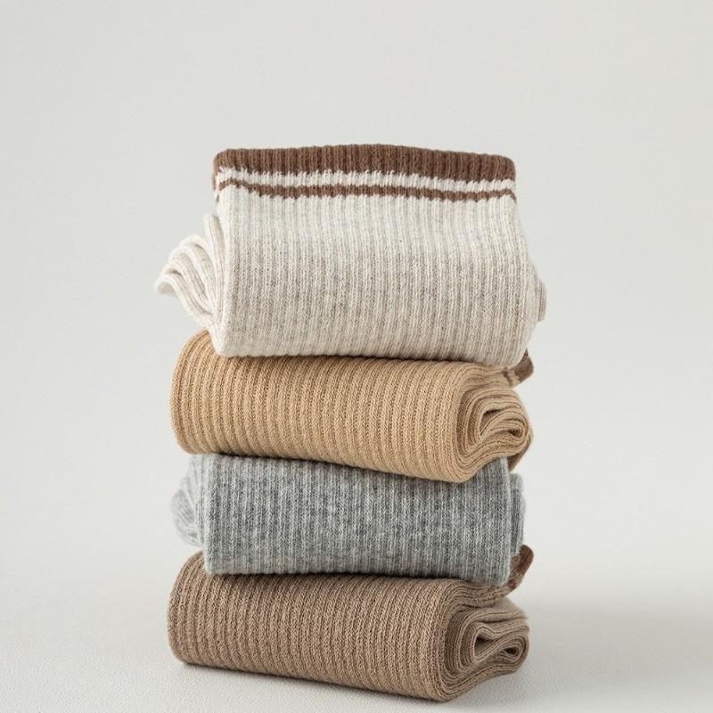 5/10 пар простых высокоэластичных повседневных носков для девочек с полосками Майяра, носки в корейском стиле для женщин