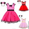Summer Polka Dot Princess Dress, Mickey Minnie Dress, Mesh Red European and American Short Sleeved Skirt And Hairband