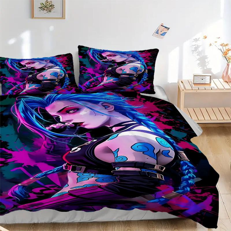 3 шт. Комплект постельного белья Jinx для дома-Универсальный трехсекционный комплект для спальни, гостевой комнаты, гостиной, отеля-Идеальный подарок для фанатов, путешественников, Да