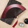 Ancient Fan Hollow Out with Tassels Vintage Bamboo Folding Fan Decor Ladies Hand Fan Daily Use