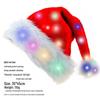 Adult All-Glow Christmas Hat with Lights - Plush Trim Holiday Party Decoration