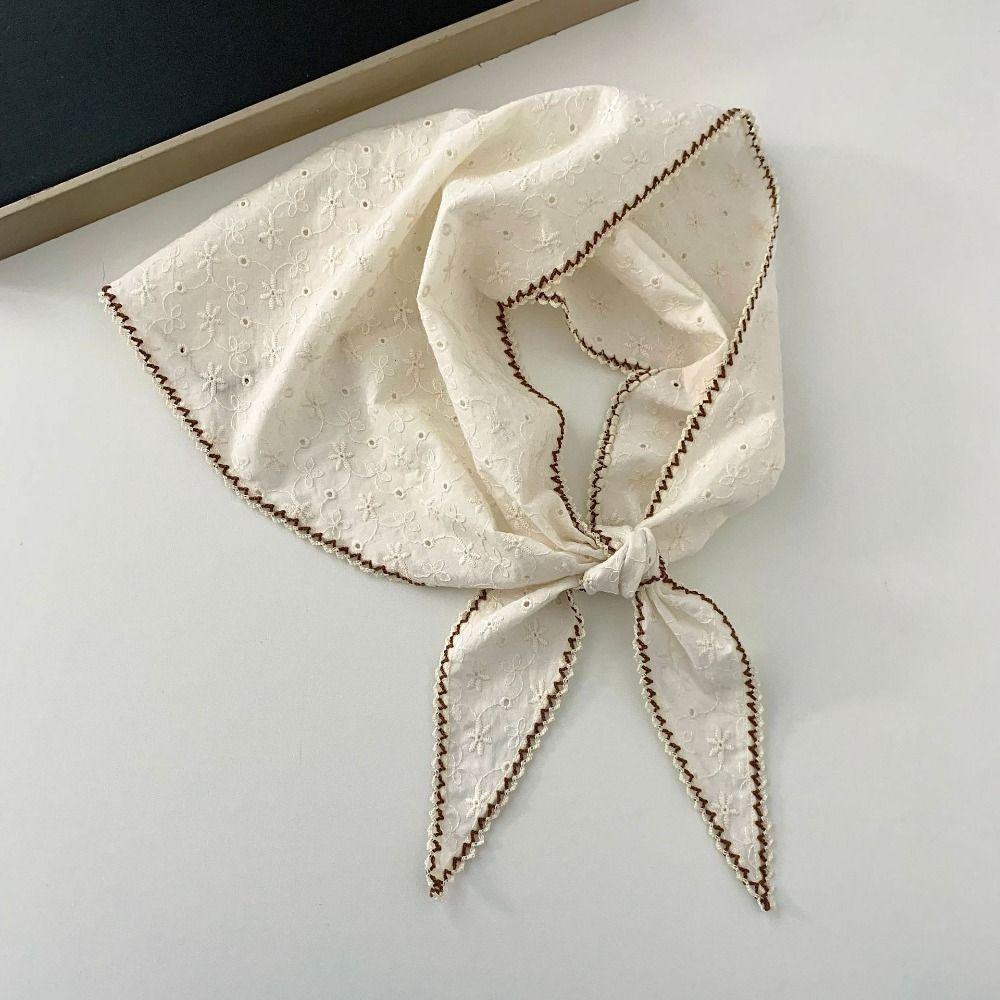 Cotton Triangle Hair Head Soft Silk Scarf Fashion Flower Neck Scarf Summer