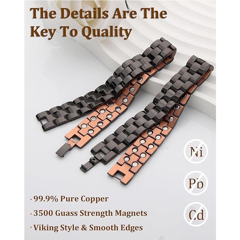 Здоровье и красота Мужской терапевтический медный браслет - Стильный и оздоровительный браслет Магнитная терапия