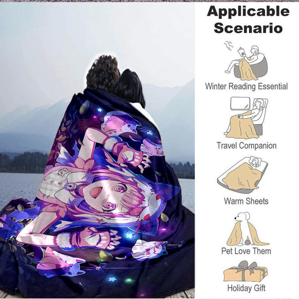1Pc Fantasy Garden Adventure Flannel Blanket, Soft And Comfortable, Casual Warm, Camping Travel, Christmas, Halloween Xmas Gift S1126