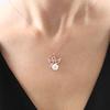 Angel Figured Magnolia Flower Rose Color Flowers Silver Necklace