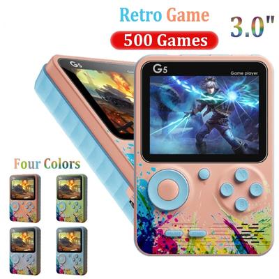 G5 3,0-дюймовая игровая консоль, мини-портативный ретро-телевизор, портативный игровой плеер, встроенный 500 игр, AV-выход, поддержка 2 игроков