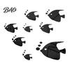 Tropical Fish Wall Decor Mirror Stickers, Self Adhesive Ocean Decals, Removable Wave Effect Stickers 3D Marine Life Art for Living Room Bedroom