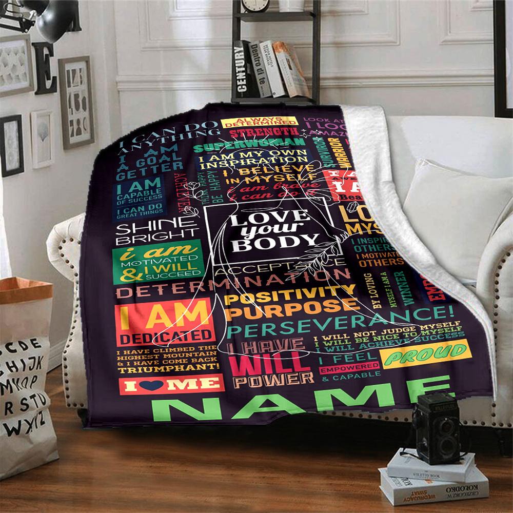 Love Comfort Heartfelt Message Daughter Lightweight Customize Your Name Durable Comfort For Sofa Couch Office Bed Picnics Four Seasons Universal Cozy