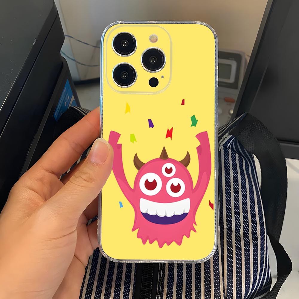 Прозрачный чехол для телефона 'Вечеринка монстров' для iPhone 15 17 Pro Max 16 14 Pro 11 12 Pro 13 X XR XS SE Задняя крышка