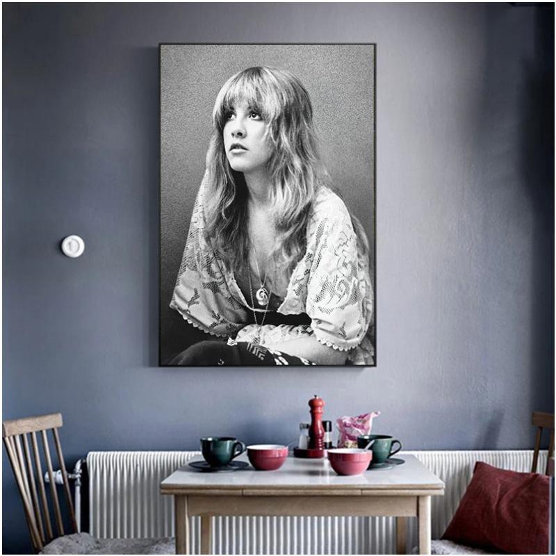 Stevie Nicks Print Fleetwood Mac Poster Woodstock Rock Music Art 1970s Rock Posters Canvas Painting Pictures Home Wall Art Decor