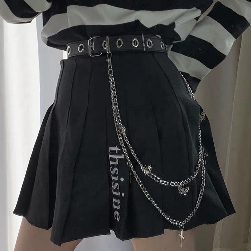 Брелок-цепочка на талию с крестиком, металлический панк, двухслойное ожерелье с бабочкой и крестом