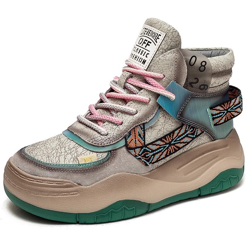 GKTINOO 5СМ Женские ботинки из натуральной кожи, женские ботильоны на платформе, на танкетке, плюшевые, теплые, повседневные, осенне-зимние, на толстой подошве, кроссовки, обувь