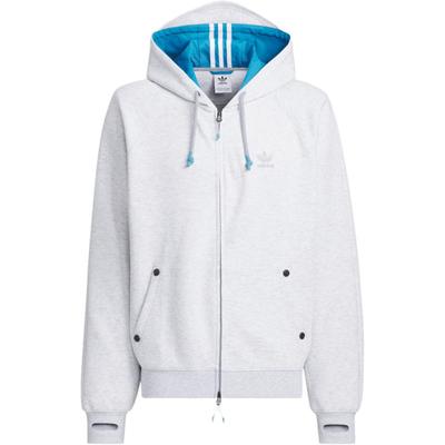 adidas Originals X Ordinary People Collaboration FW24 Color Block Design Full Zip Hoodie Men Hoodies Light-Grey JN5828