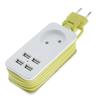 Удлинительная розетка европейского стандарта, концентратор, дорожный удлинитель, 5 портов с 4 USB-разъемами