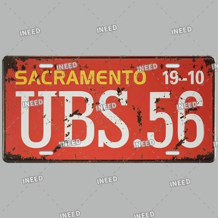 American States Metal Tin Signs Vintage Poster California Florida New Jersey Texas Hawaii Metal Plates Pub Club Bar Wall Decor