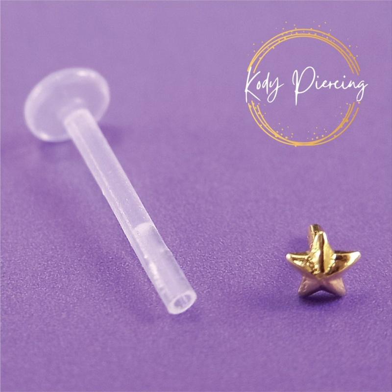 KODY PIERCING 14K GOLD Labret Bioflex с головкой Star Design