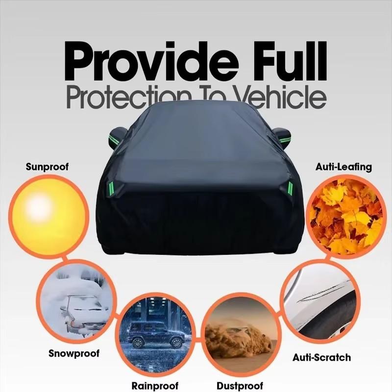 For Mazda CX5 All Weather Oxford Car Cover UV Snow Dustproof Reflective Strip Outdoor Protection Black and Silver
